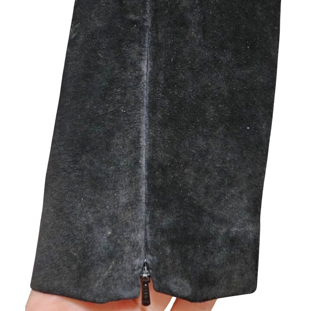 Terry Classics Luxury Black & Gray Patchwork Suede Jacket With Zip & Snap Closur - Picture 5 of 10